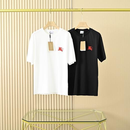 芭宝莉 经典小战马徽标刺绣logo圆领情侣织带短袖T恤 商品图1