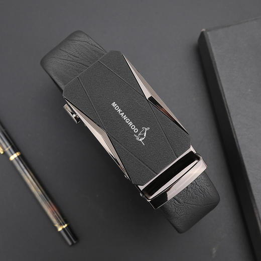 美都袋鼠/MDKANGROO男士休闲简约黑色自动扣皮带MD307AM201-DA-M1 商品图4