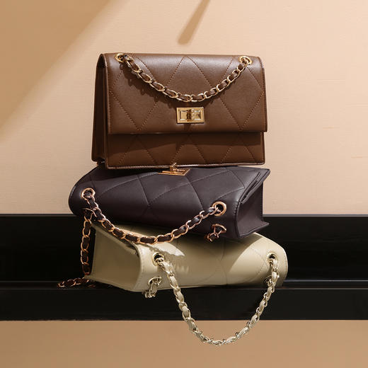 【预售3天】新款小众复古高级感韩系小香风菱格链条腋下包女单肩斜挎包JY87257 商品图0