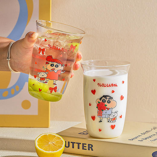 摩登主妇&蜡笔小新 玻璃杯情侣对杯高颜值杯子家用水杯果汁杯 商品图0