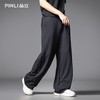 PINLI品立2025夏季新款宽松直筒阔腿裤网眼肌理男士潮牌休闲长裤B252117077 商品缩略图0