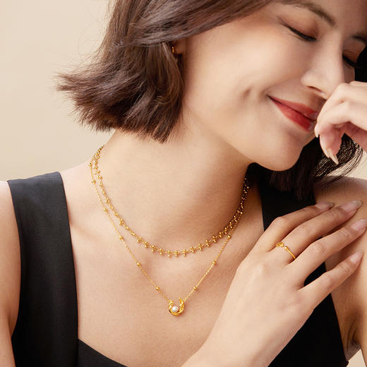 Manrey玛芮雅“幻彩流光”银镀金项链 商品图4