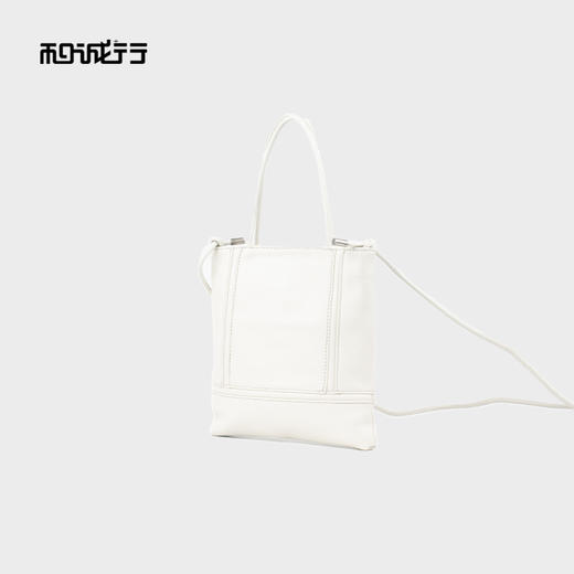 和诚行 2025新款小众简约拼接手提包女时尚真皮斜挎单肩包4180107 商品图3