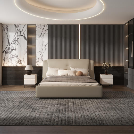 顾家家居整装 意式轻奢 皮艺软床KZ.B1072PQ4-帕拉蒂尼 商品图1