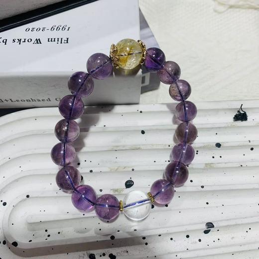 六鑫珠宝 天然紫水晶九紫离火颗粒紫水晶手串 商品图5