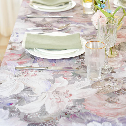 水彩牡丹系列桌布茶几餐桌轻奢棉高级感长方形氛围感法式复古结婚定制 商品图4