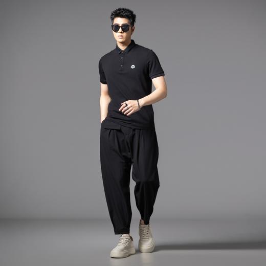 PINLI品立2025夏季新款熊猫贴布绣修身POLO衫商务休闲短袖男上衣BG252112083 商品图4