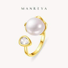 Manreya玛芮雅“金菊望月”巴洛克珍珠戒指