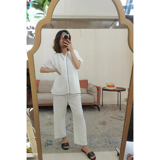 【贝拉自留款】绉布短袖长裤套装 轻盈柔软 不黏肌肤 水洗后更柔软 商品图2