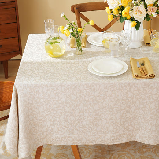 亚麻暗纹桌布茶几餐桌轻奢棉高级感长方形氛围感法式复古结婚定制 商品图3