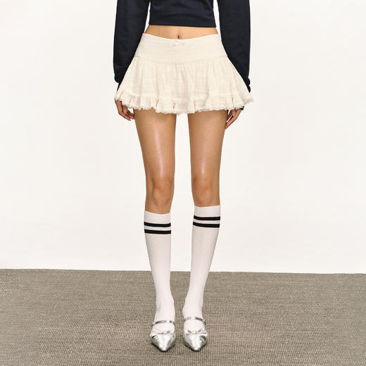 Ariseism 美式复古设计感白色半身裙女2025夏季新款短裙子 商品图1