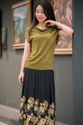 5F 百瑞纳 翻领短袖针织工艺衫