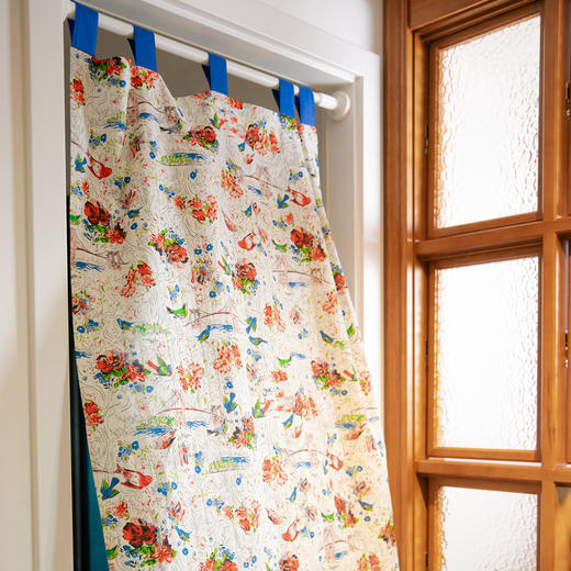 帘子鸳鸯水墨系列碎花门帘隔断帘遮挡帘新款高档高级厨房卧室房间 商品图1