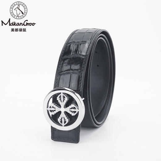 美都袋鼠/MDKANGROO 高端鳄鱼肚皮男士皮带礼盒装MDE316AM318-BA-M4 商品图2