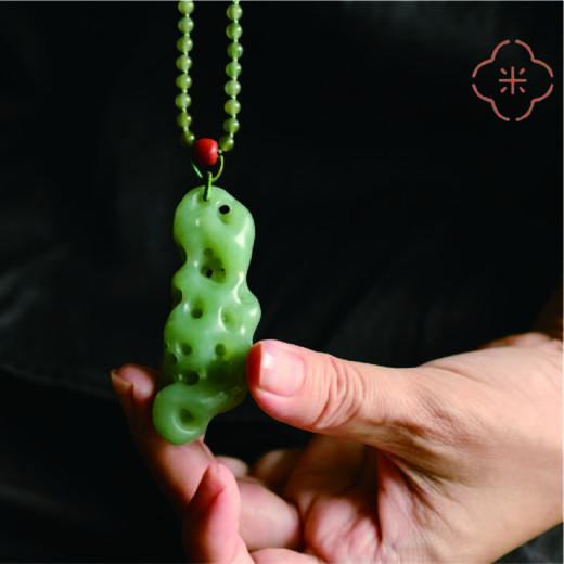 米马饰物 独家订制 石来运转 文人雅玩 和田玉玲珑太湖石项链吊坠 商品图4