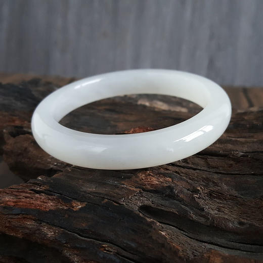 【天然正品】天然无杂裂青海藕粉料60号和田玉手镯60.2MM女士现售价：2880！080425AH50 商品图7