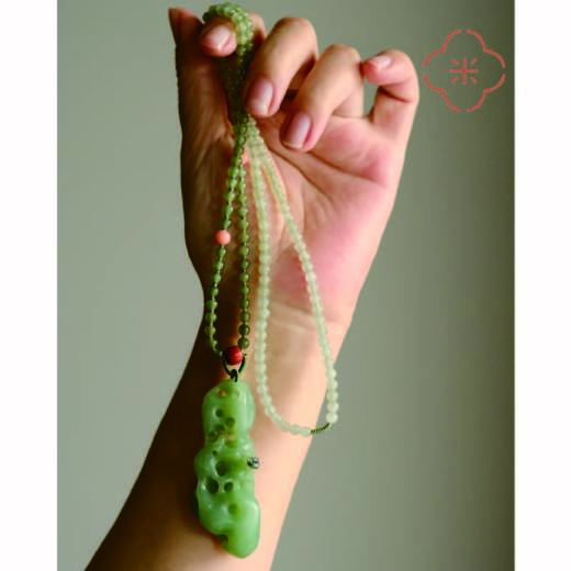 米马饰物 独家订制 石来运转 文人雅玩 和田玉玲珑太湖石项链吊坠 商品图3