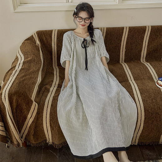 【GZ】无忧购夏季云朵棉短袖睡裙女带胸垫家居服（截单后3-5天发货) 商品图5