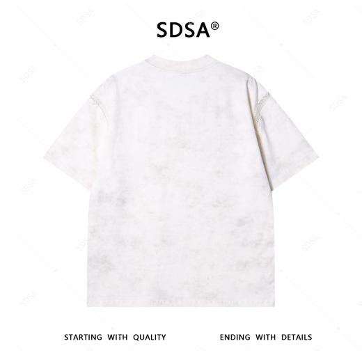 T3711夏季高级感新款男士美式镂空网格短袖T恤百搭时尚满天星圆领上衣 商品图5