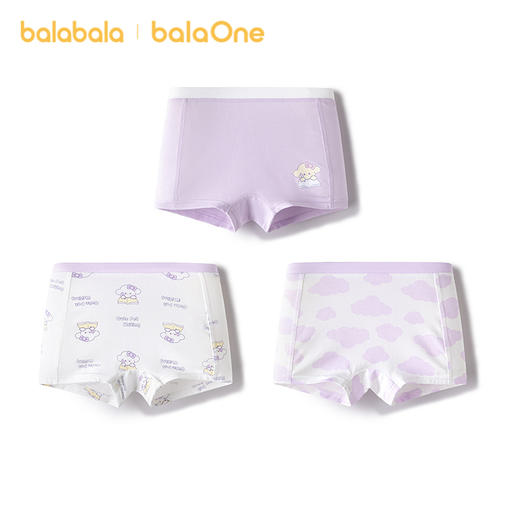 巴拉巴拉女童内裤棉平角小中大童四角短裤抗菌裆不夹P舒适三条装 商品图1