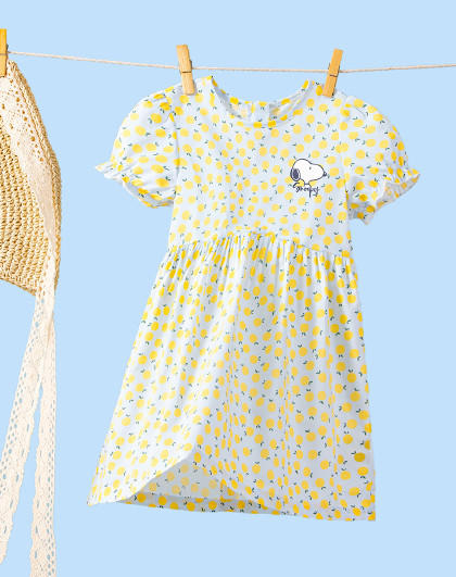 【100%棉】【100-130】【史努比】女童夏季甜美纯棉连衣裙 商品图0