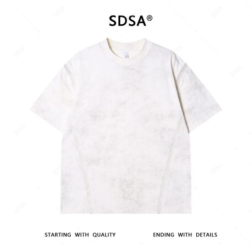 T3711夏季高级感新款男士美式镂空网格短袖T恤百搭时尚满天星圆领上衣 商品图1