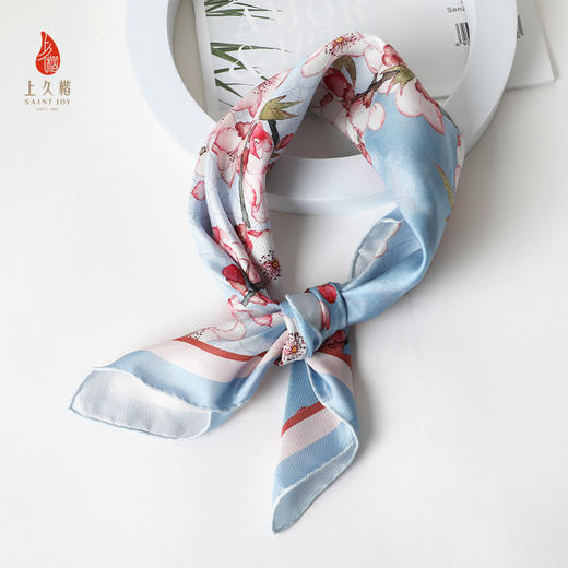 SAINTJOY/上久楷礼盒  釉波桃夭 真丝方巾FJS24051-1  釉波碧落 真丝领带PZS24A01 商品图10