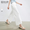 【专属特价】熙世界九分阔腿裤女2025夏季薄款小个子宽松休闲通勤直筒白色裤子 商品缩略图0