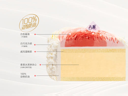 【心形渐变玫瑰】冰淇淋/水果生日蛋糕 商品图2