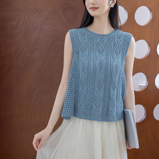 苏苏姐家夏蝉背心手工diy钩针编织棉麻上衣毛线团材料包 商品图3