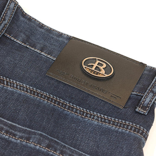 半身缘男裤 夏季后贴烫胶棉感舒适透气牛仔短裤252301B70103785 商品图3