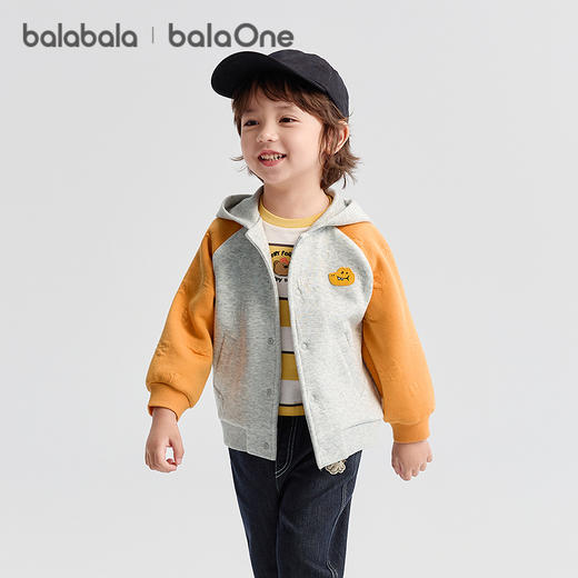 巴拉巴拉宝宝外套儿童上衣2025新款秋装复古美式提花小动物插肩袖 商品图2