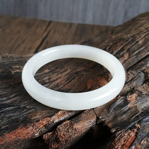 【天然正品】天然无杂裂青海藕粉料60号和田玉手镯60.2MM女士现售价：2880！080425AH50 商品图4