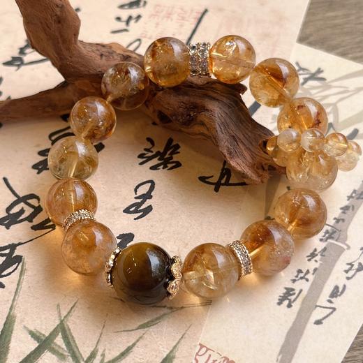六鑫珠宝 天然黄水晶手链黄塔晶个性水晶手串 轻奢小众 商品图1