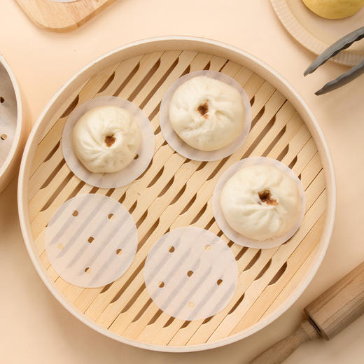 茶花 蒸笼纸 包子垫纸蒸馒头纸蒸包子不粘屉布蒸屉纸331004*2 商品图3