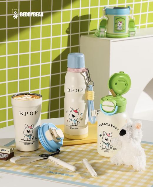 【品牌直发】【杯具熊原创萌宠西高地系列】成人学生运动杯 保温杯 双饮吸管杯 便携咖啡杯 新款 商品图3