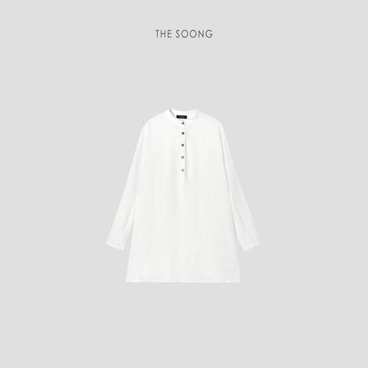 THESOONG"轻薄素雅"纯天然亚麻呼吸肌理感圆领衬衫裙HBQZ6934 商品图0
