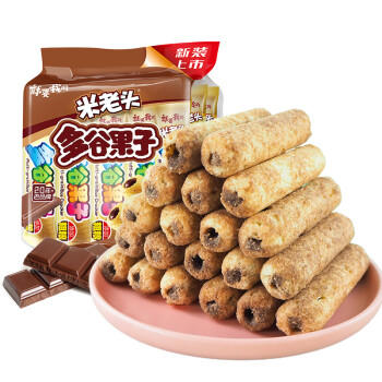 米老头多谷果子巧克力味 粗粮谷物夹心膨化饼干儿童零食 160g/袋 商品图1