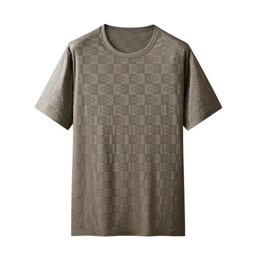 【冰丝】【DK】大依优型大码满印短袖T恤圆领男装加肥加大印花短袖肥佬时尚半袖上衣男士 商品图5