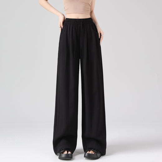 卷卷紫夏日涼爽•冰丝棉麻阔腿裤 轻奢质感 冰凉舒适 轻薄透气 垂坠爽滑修长腿型线条 显瘦显高 商品图9