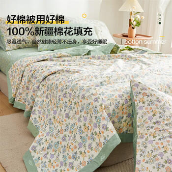 无印良品A类里外全棉100%新疆棉花被子 夏凉被空调被薄被芯 200*230cm 商品图2