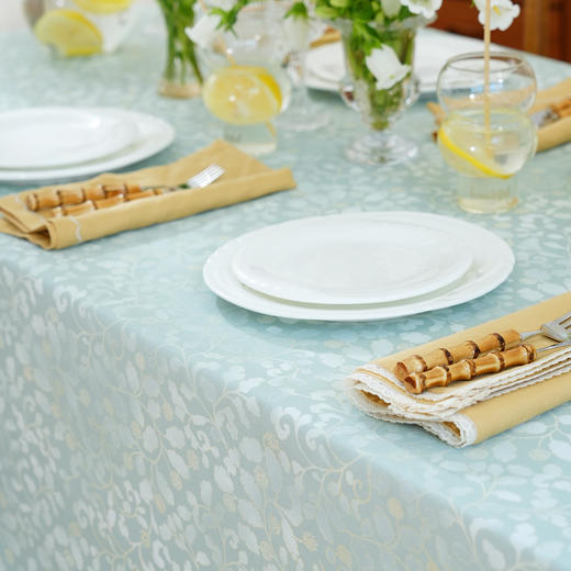 绿意系列桌布茶几餐桌轻奢棉高级感长方形氛围感法式复古结婚定制 商品图1