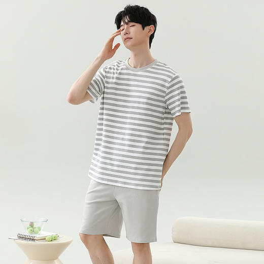 【新款男士睡衣套装！卡通设计可外穿】夏季新款男士睡衣 拉架仿棉短袖短裤 圆领卡通可外穿家居服套装-QQ 商品图12