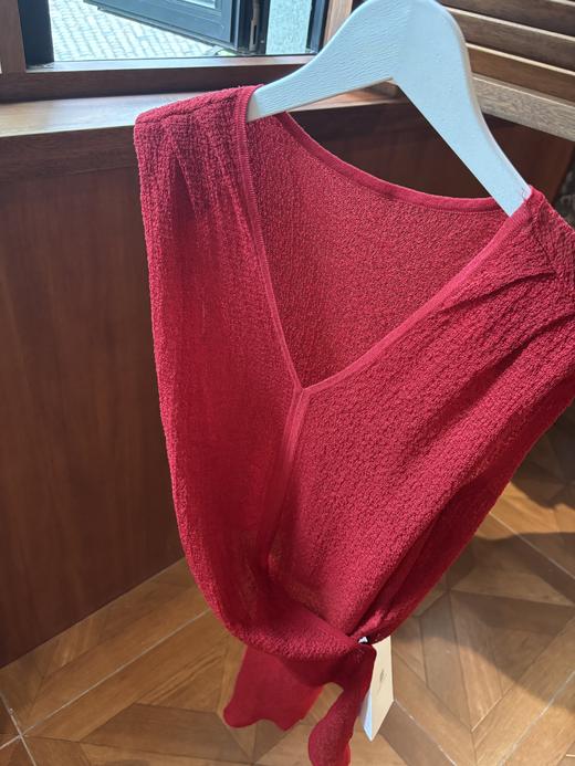 PIANAI冷小姐# 红色v领飘带罩衫 商品图2