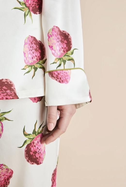 （稀缺货源礼盒装 老板自留）火桐hooton 高定系列 草莓印花22姆米素绉缎睡衣套装YT198 商品图4