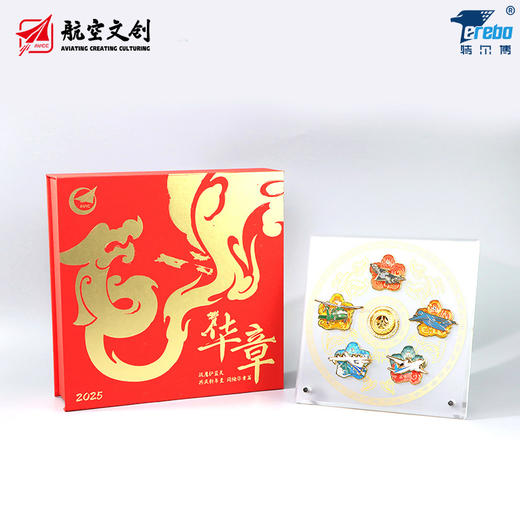 【中航工业官方正品 长春航展、九三阅兵纪念品】特尔博 联名款 华章徽章套装 独家收藏纪念 商品图0