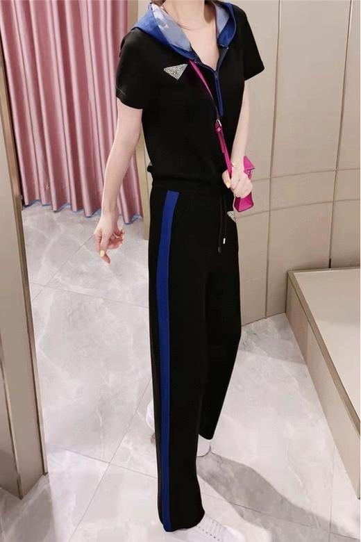 HAYES 黑色短袖拉链长裤运动套装 20326 商品图1