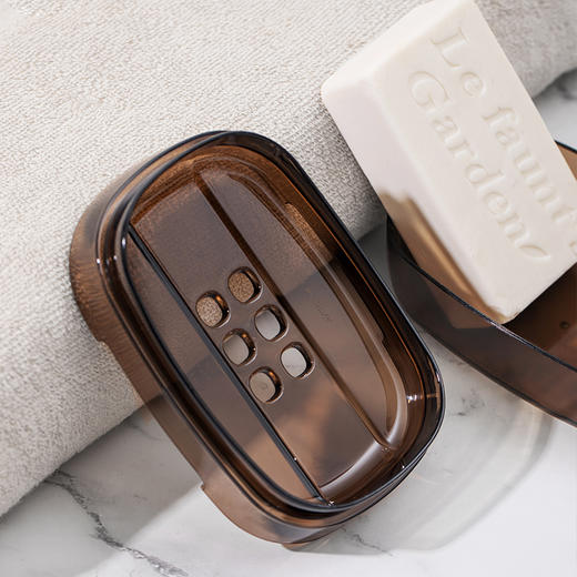 茶花 肥皂盒香皂盒带盖创意沥水免打孔 浴室洗衣皂盒皂架 1只250002 商品图3