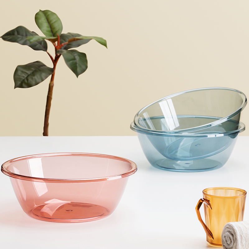 CHAHUA茶花 塑料盆33cm洗脸盆子大号加厚透明洗菜盆洗衣盆泡脚盆洗脚盆*115004