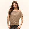 Ariseism 美式复古斜肩短袖T恤女2025夏季新款辣妹宽松上衣 商品缩略图1